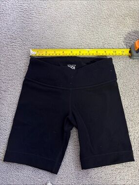 Athleta Girl Black Ribbed-Waist Bike Shorts